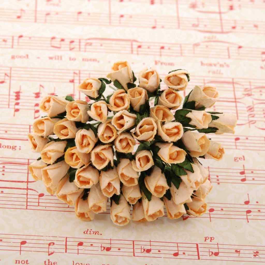 Ivory Mulberry Paper Rose Buds Bud003