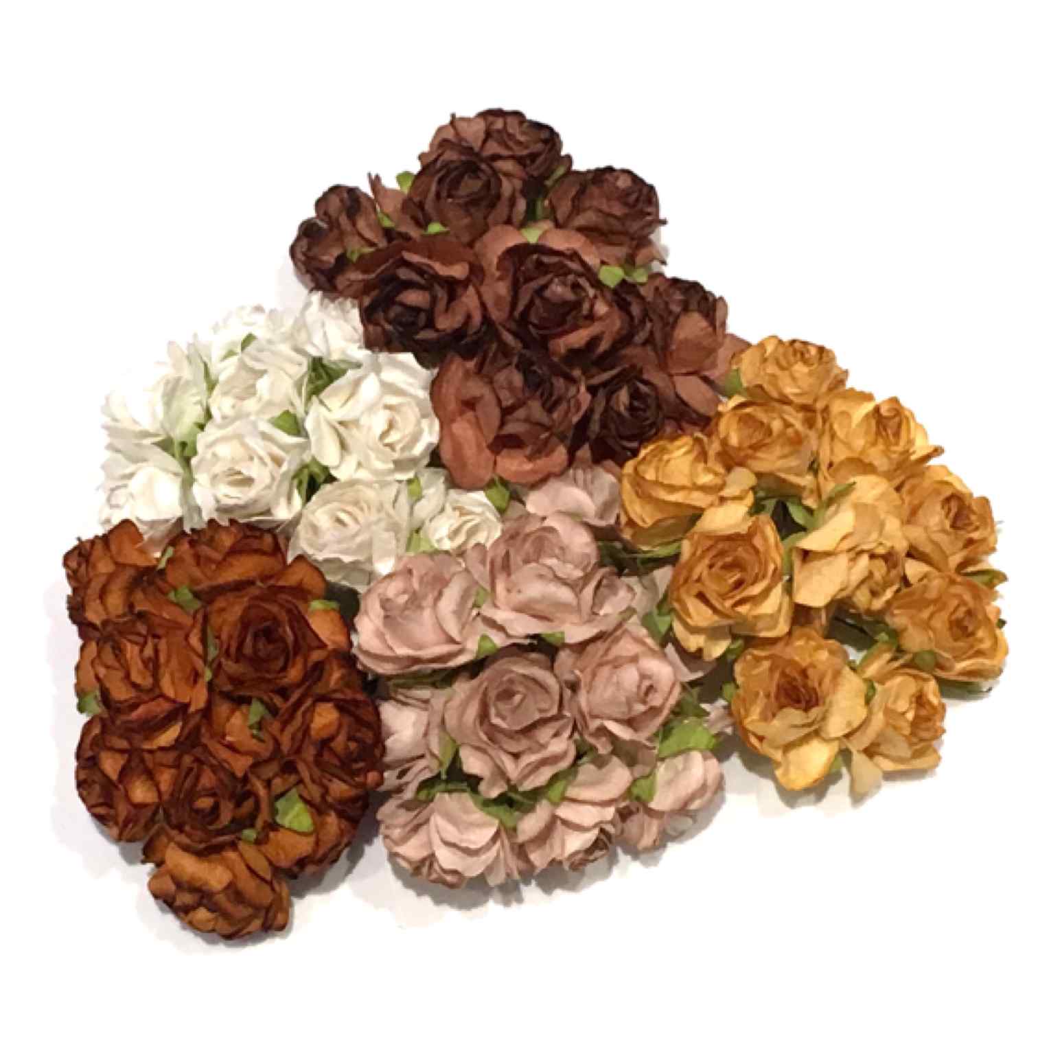 Bulk Buy Shades Of Brown Classic Mulberry Paper Roses Cr051