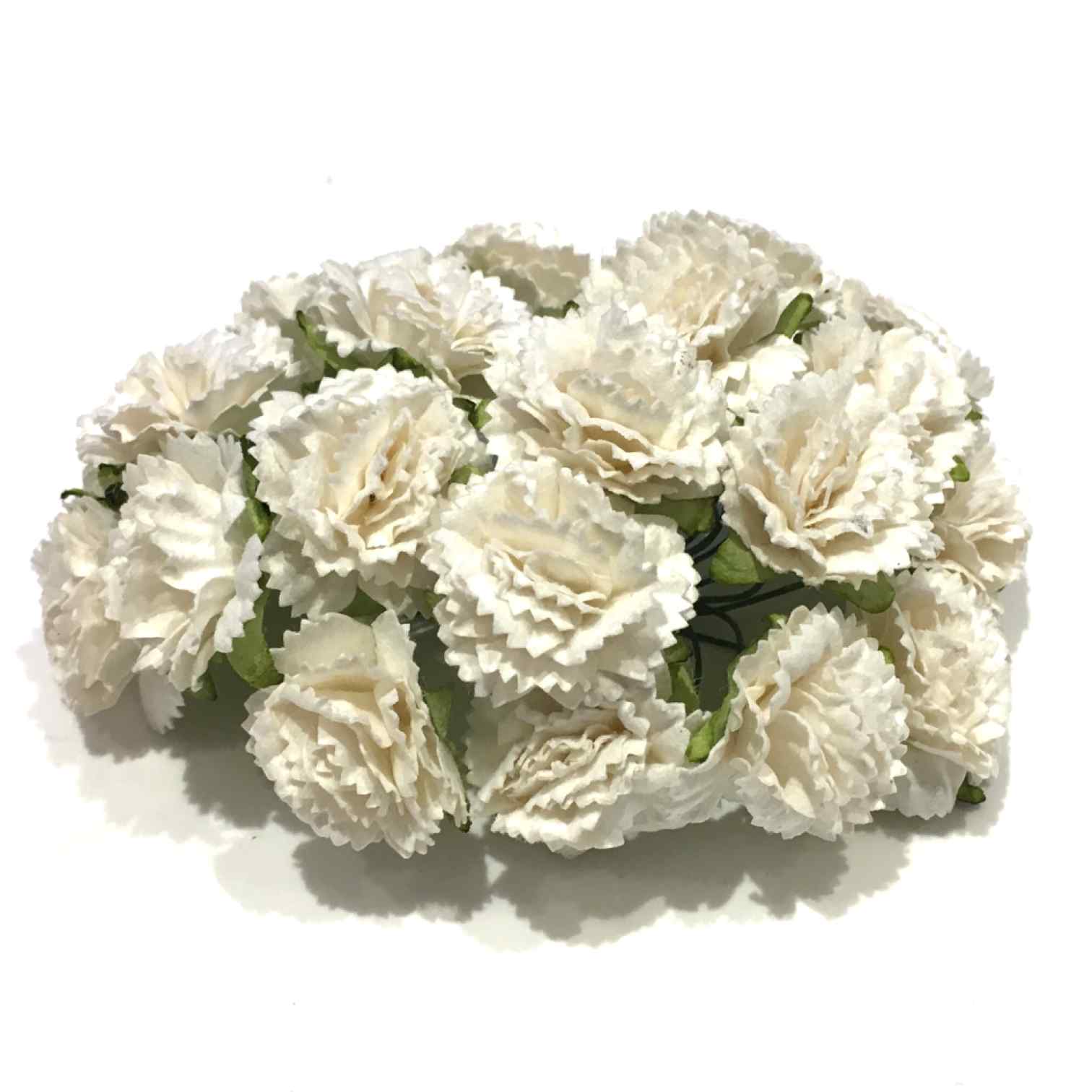 Ivory Mulberry Paper Carnations Pc005
