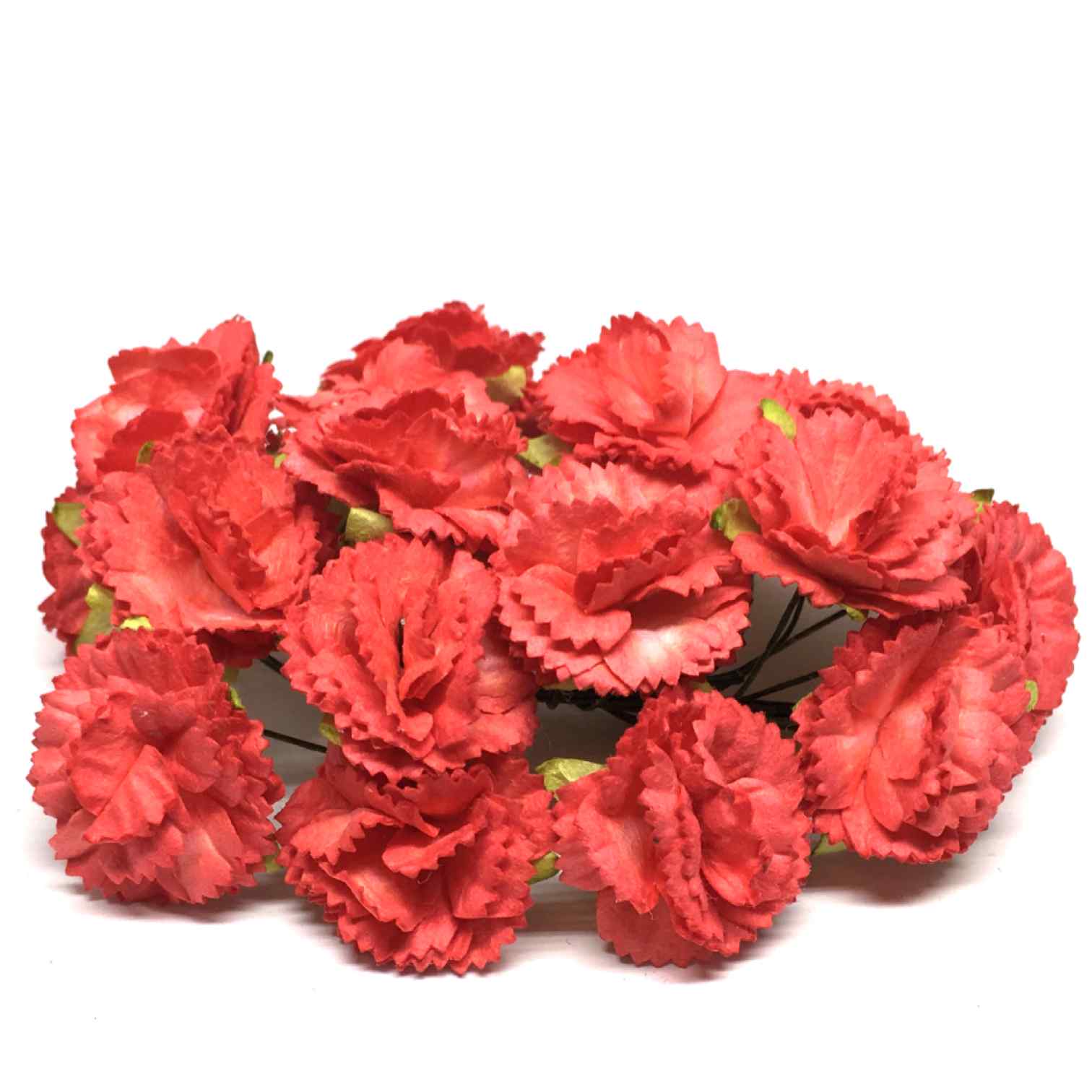 Blood Orange Red Mulberry Paper Carnations PC015