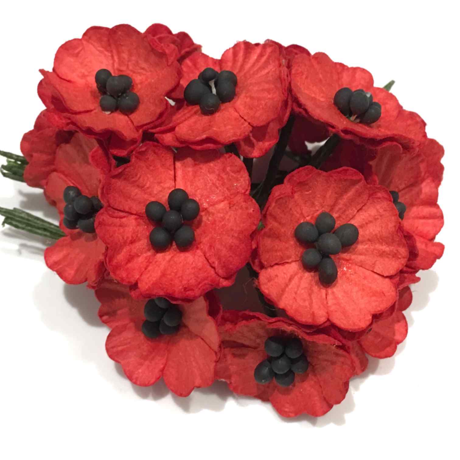 Red Mulberry Paper Poppies Pop01