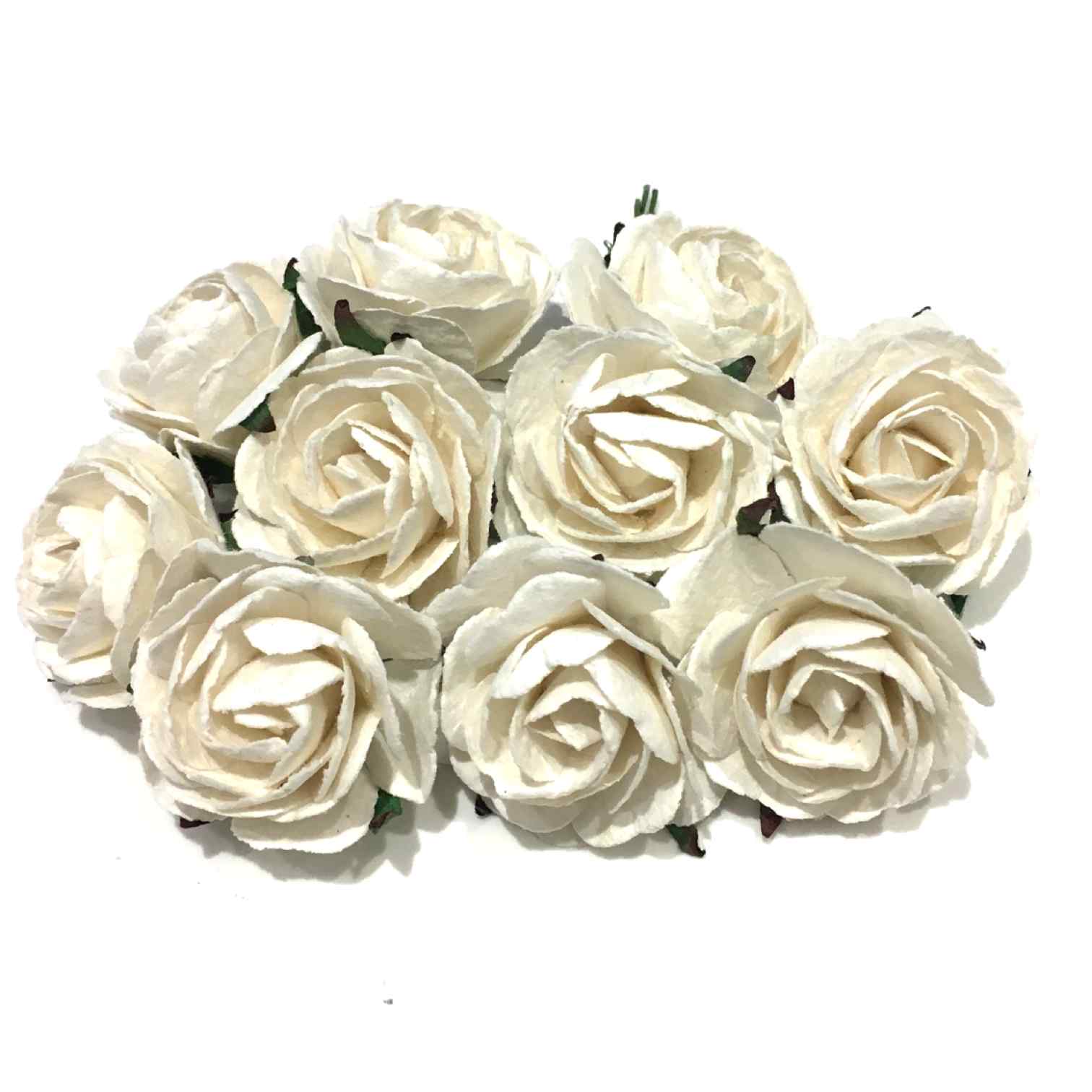 White Heritage Mulberry Paper Roses Hr001