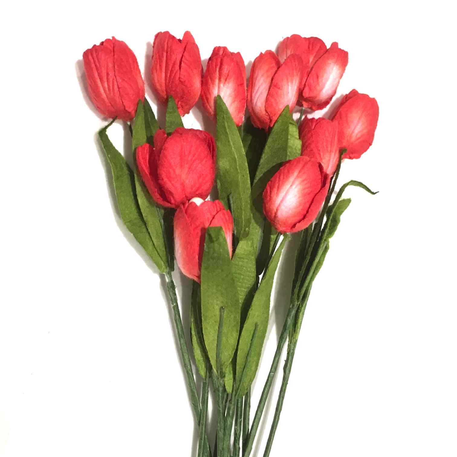 Two Tone Red Mulberry Paper Tulips Tul011