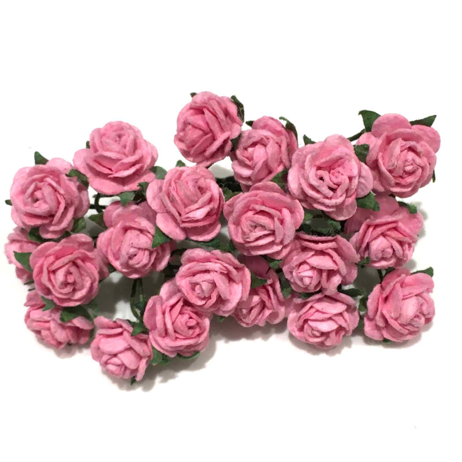 Deep Pink Open Mulberry Paper Roses Or036