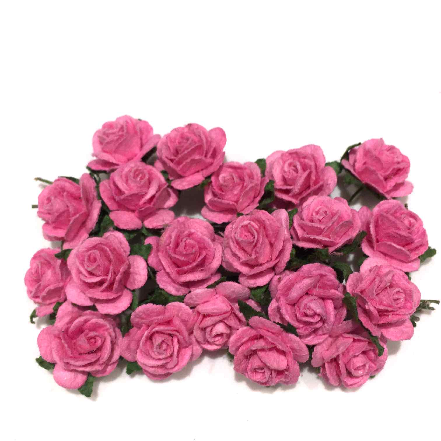 Deep Pink Open Mulberry Paper Roses Or035