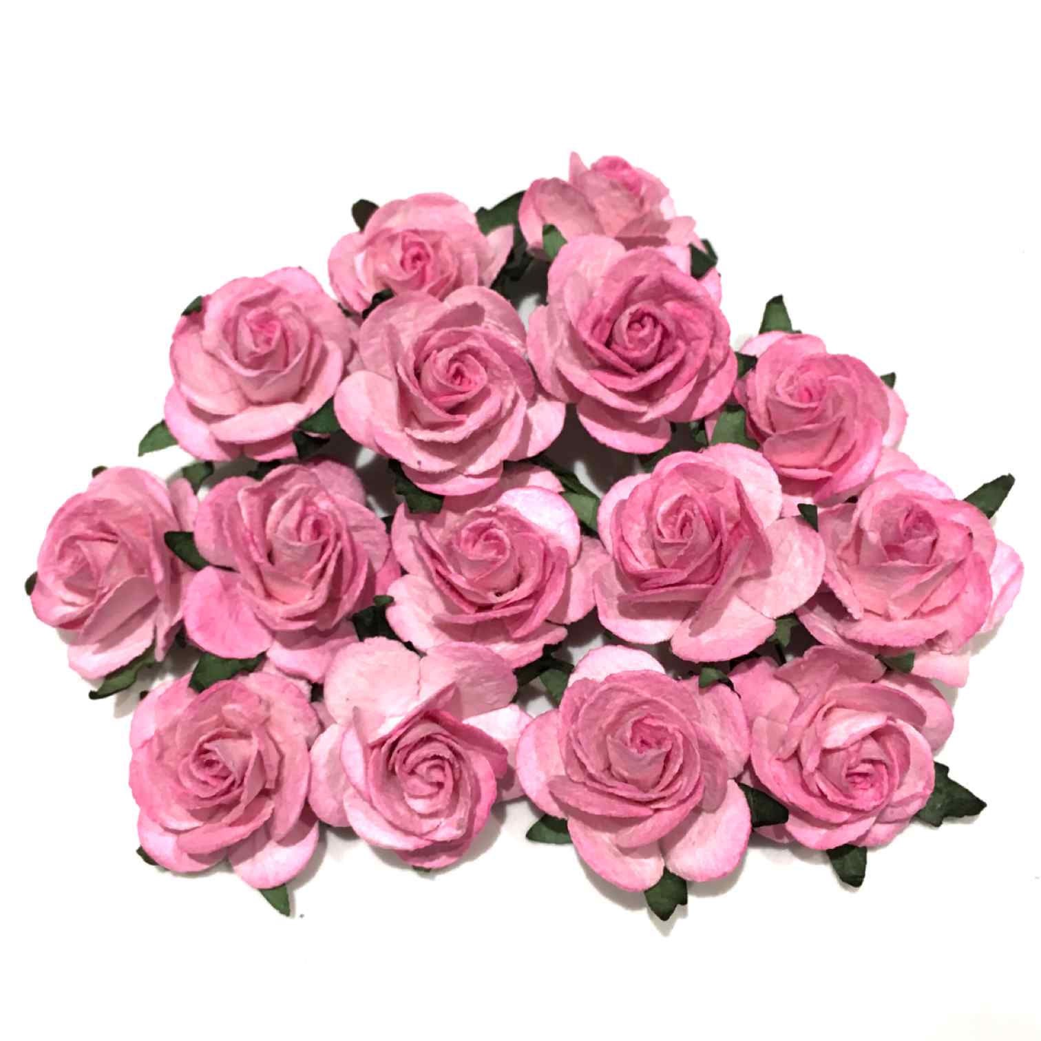 Deep Pink Open Mulberry Paper Roses Or034