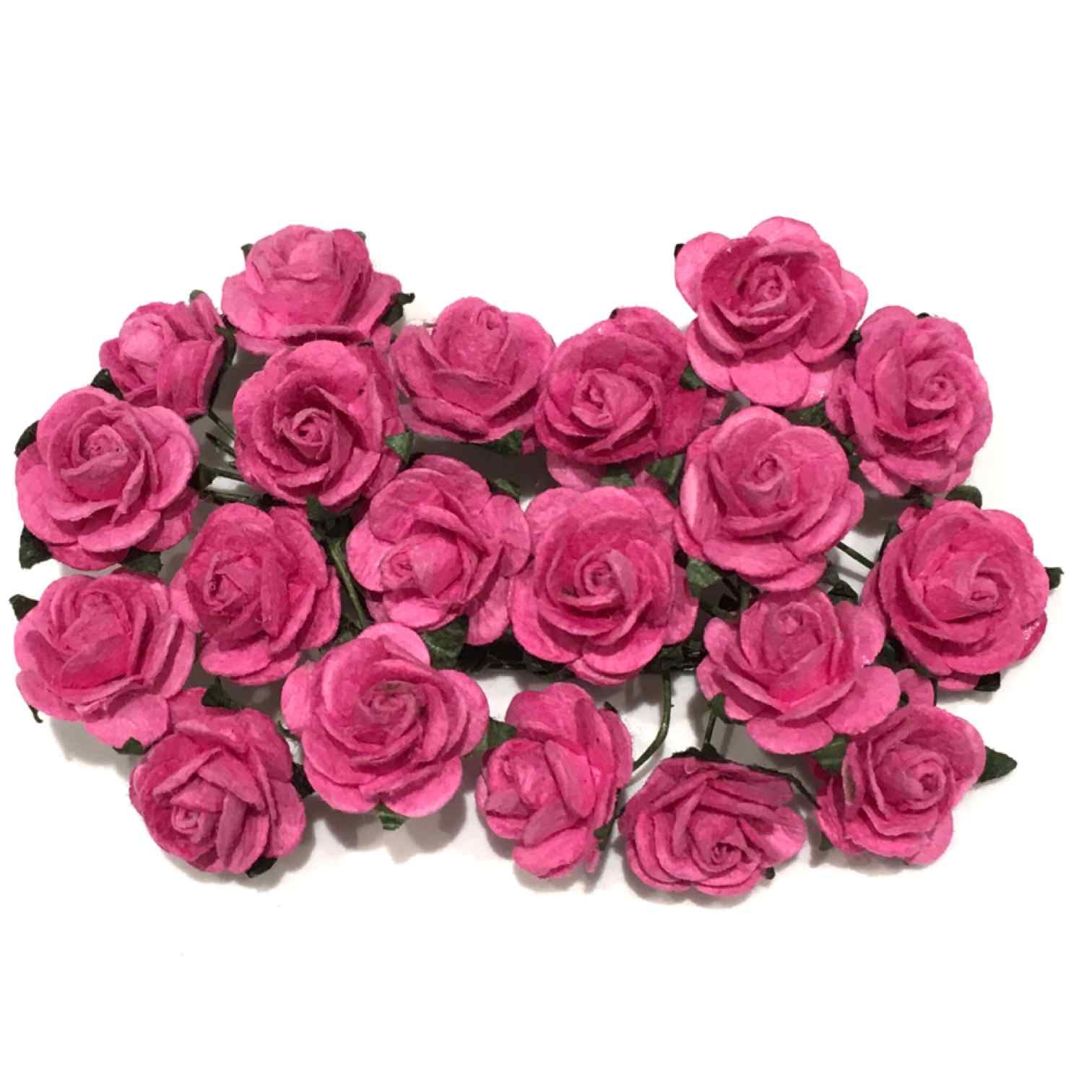 Deep Pink Open Mulberry Paper Roses Or051