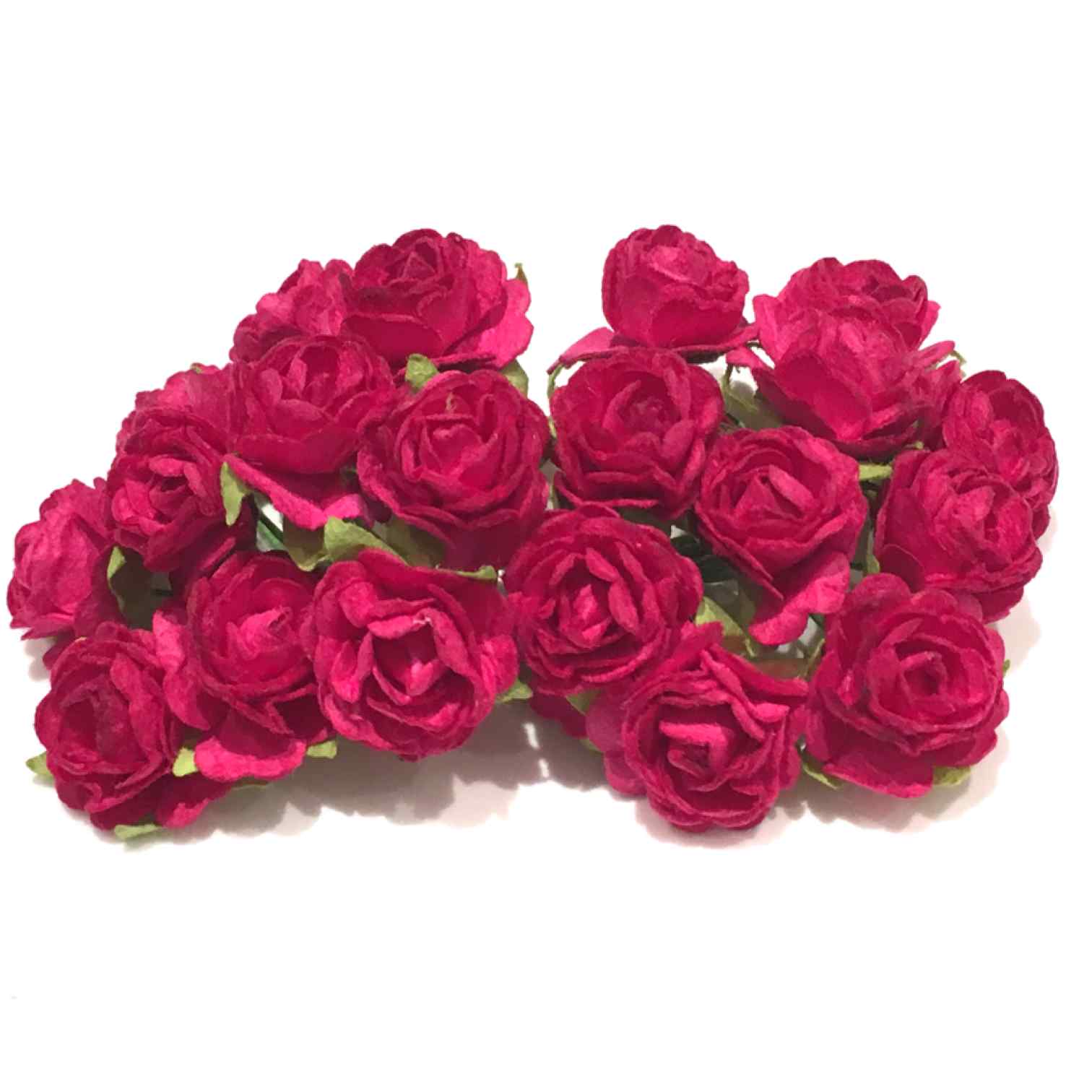 Cerise Open Mulberry Paper Roses Or088