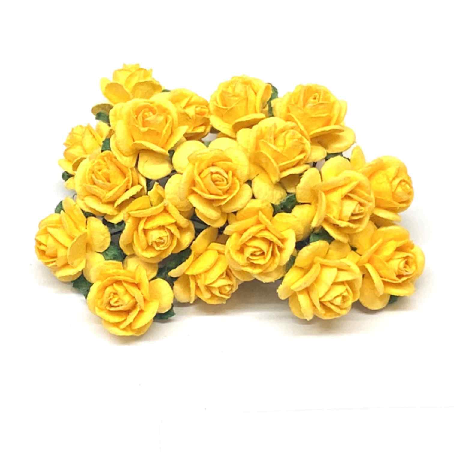 Golden yellow 20mm Open roses OR040