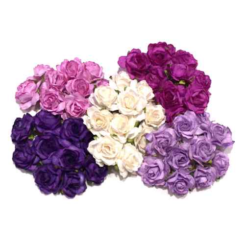 Bulk Buy Shades Of Purple Classic Mulberry Paper Roses Cr054