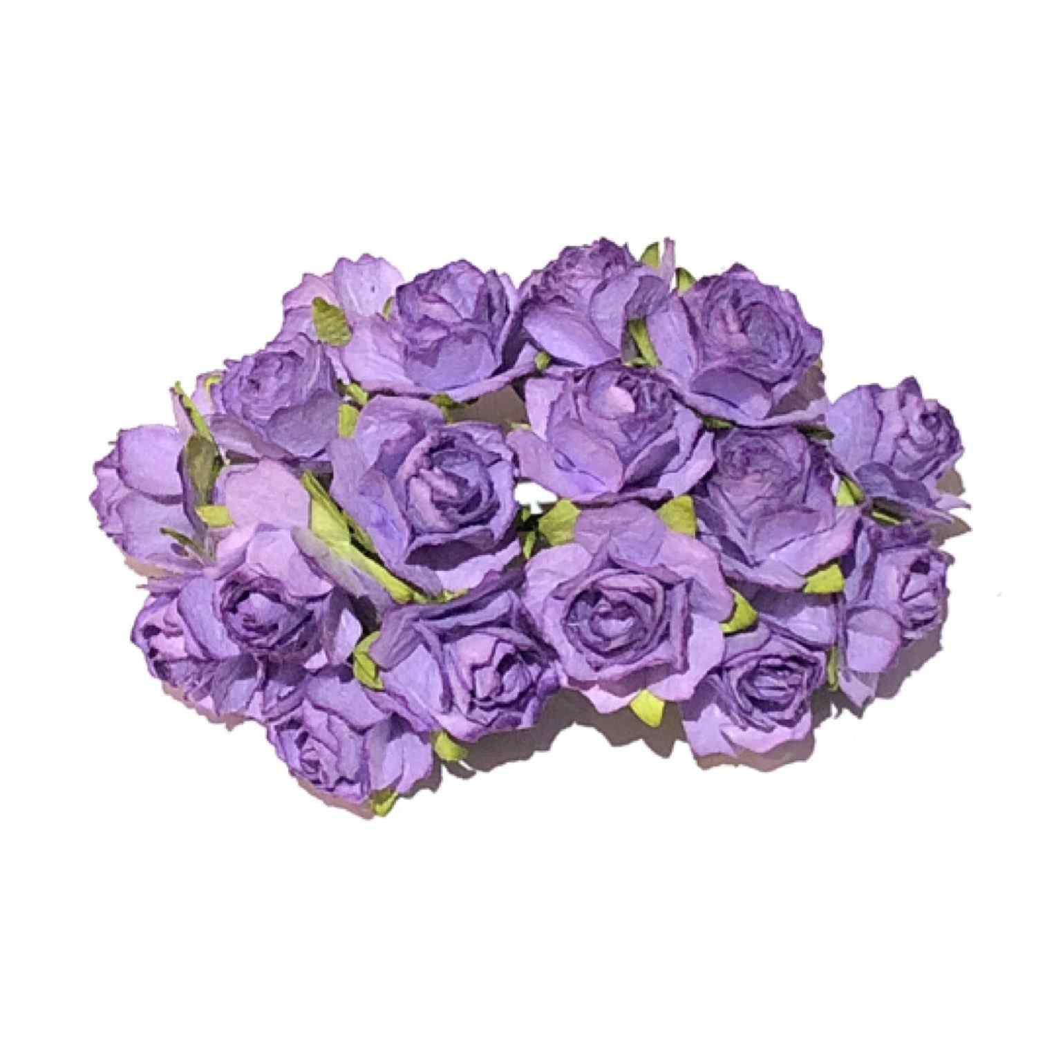 LAVENDER TATTERED Mulberry Paper Roses TR024