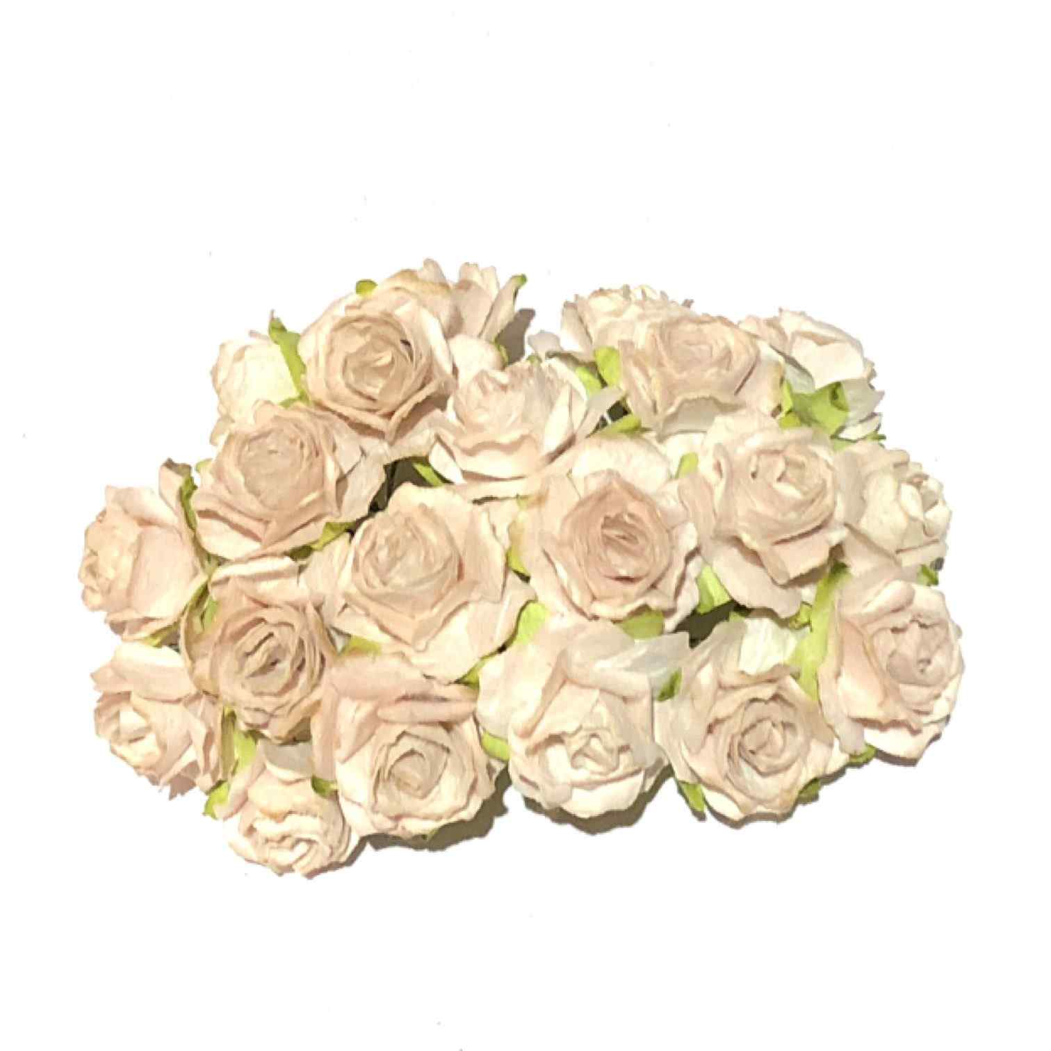 Light Fawn Tattered Mulberry Paper Roses Tr021