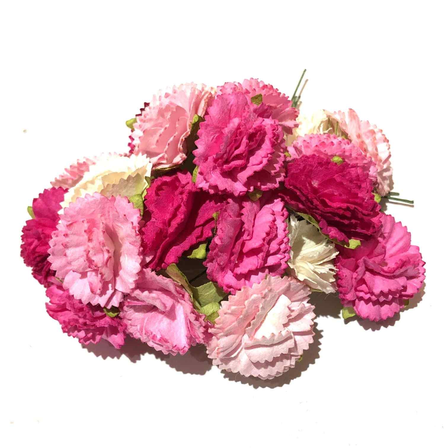 Pink Mix Mulberry Paper Carnations Pc012